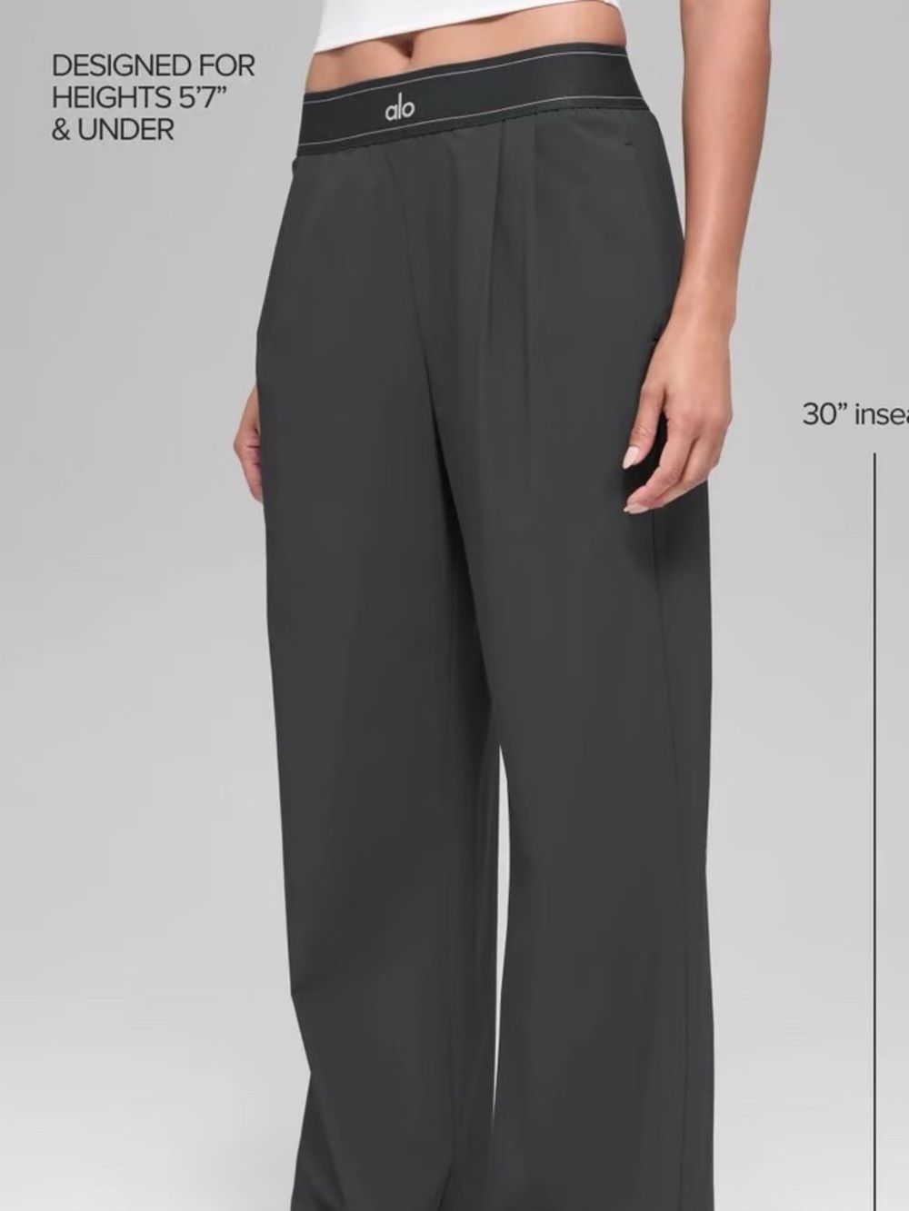ALO Yoga Wide-Leg Lounge Pants in Charcoal Gray - Picture 2 of 7